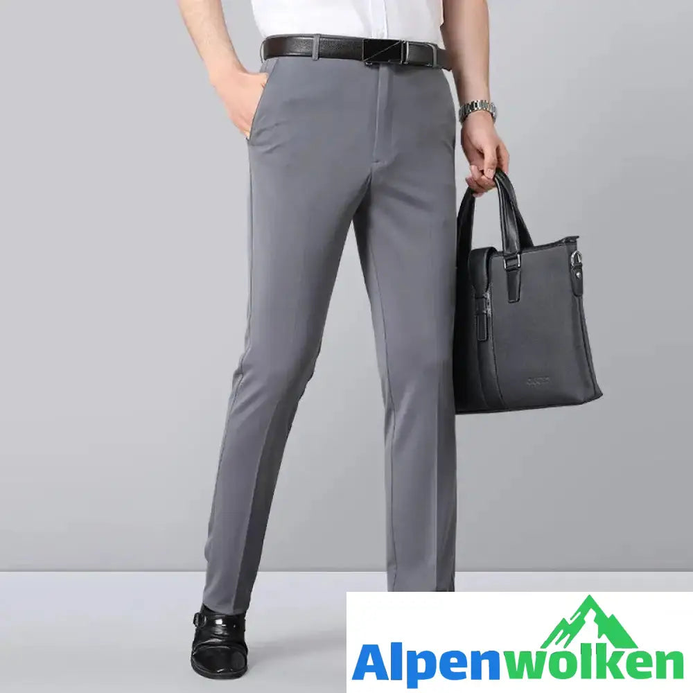 Alpenwolken - Hochelastische klassische Herrenhose Grau