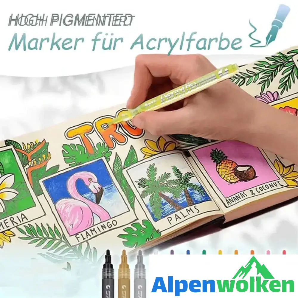 Alpenwolken - Hochpigmentierte Acrylfarben-Marker