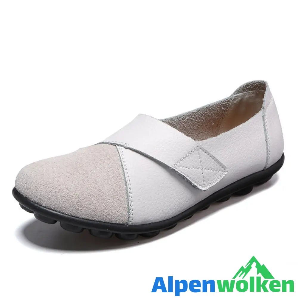 Alpenwolken - Hochwertige orthopädische Schuhe aus echtem, bequemem Leder Loafers Weiß