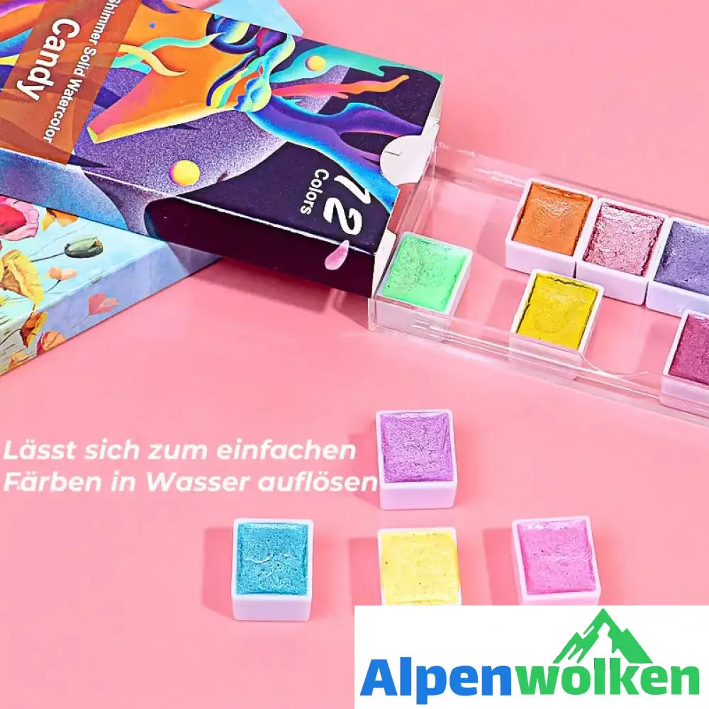 Alpenwolken - Hochwertiges festes Metall Aquarellpigment Set