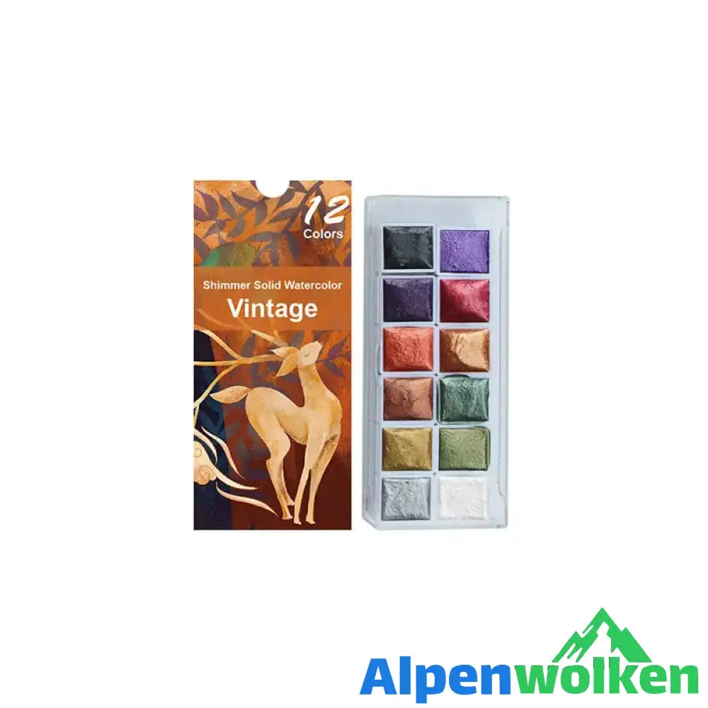 Alpenwolken - Hochwertiges festes Metall Aquarellpigment Set