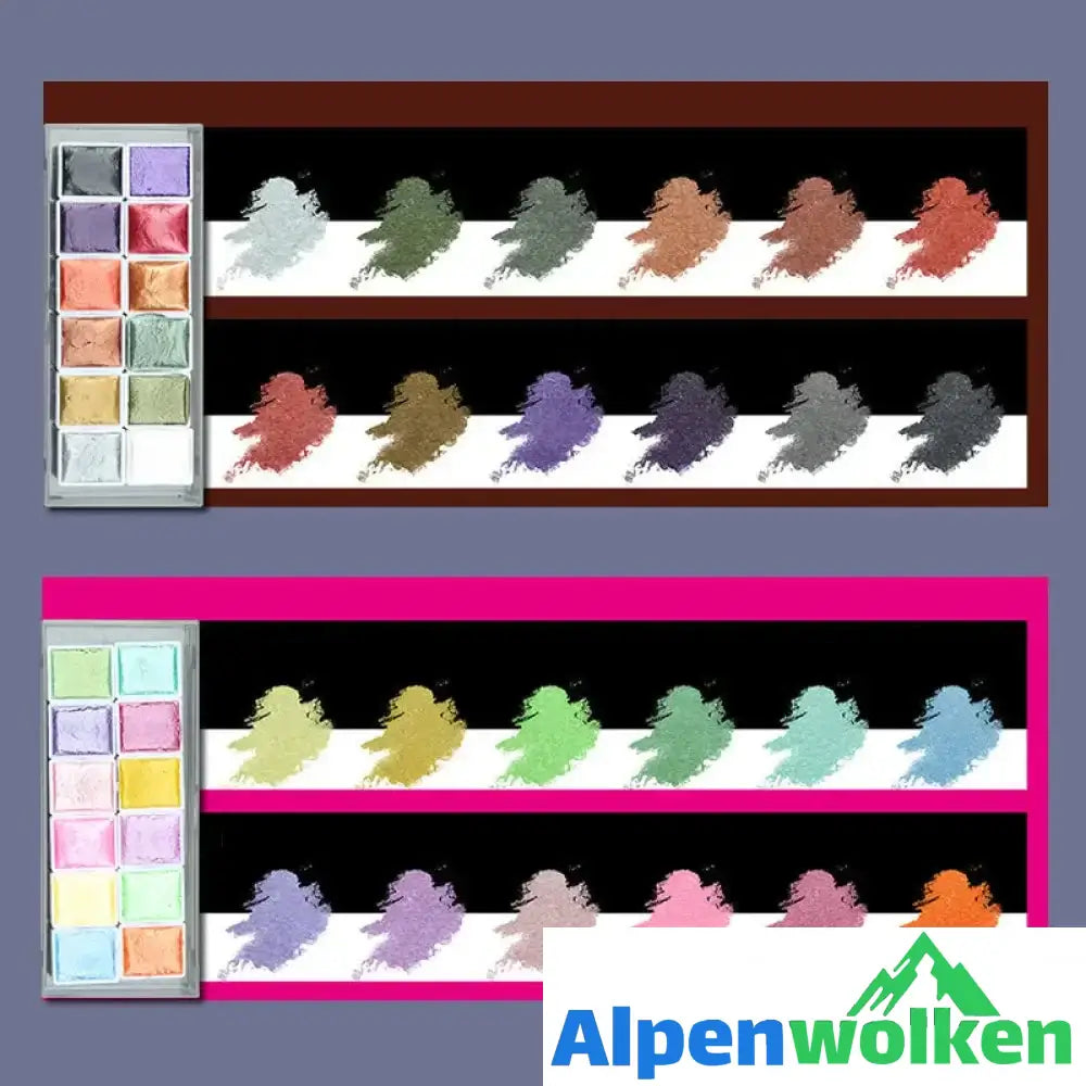 Alpenwolken - Hochwertiges festes Metall Aquarellpigment Set