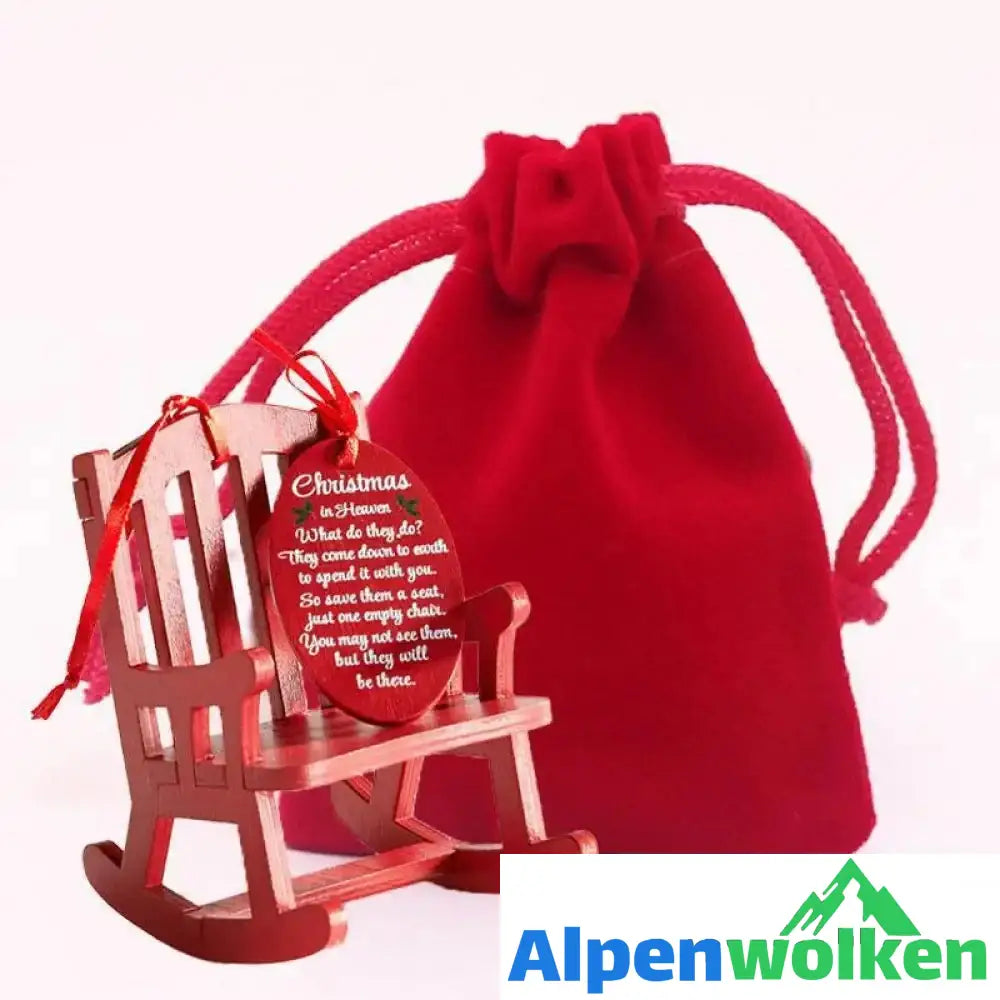 Alpenwolken - Hölzerne DIY Weihnachtsschaukelstuhlverzierung mit Stofftasche