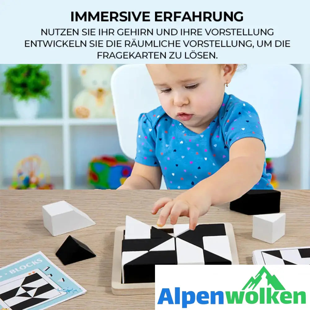 Alpenwolken - Hölzernes verstecktes Blockpuzzle