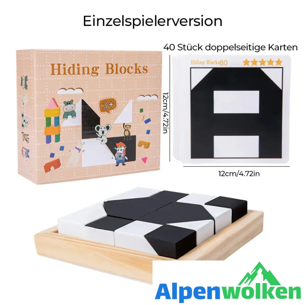 Alpenwolken - Hölzernes verstecktes Blockpuzzle