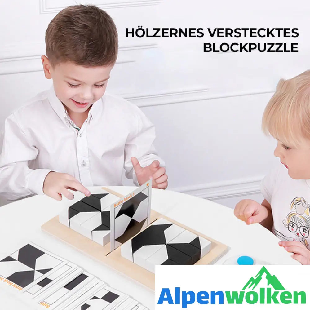 Alpenwolken - Hölzernes verstecktes Blockpuzzle