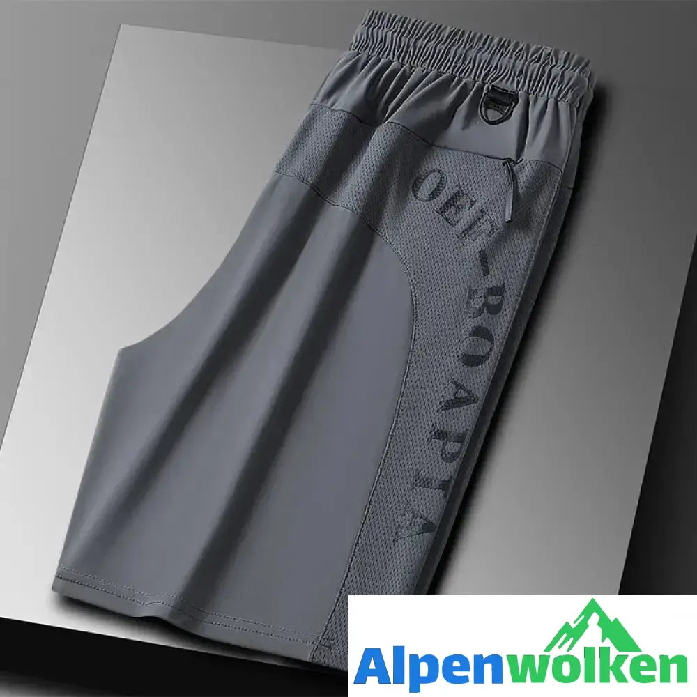 Alpenwolken - Hohe Elastizität Herren Shorts aus Eisseide grau