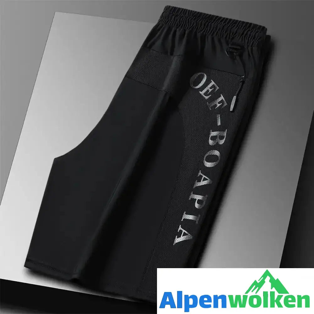 Alpenwolken - Hohe Elastizität Herren Shorts aus Eisseide schwarz