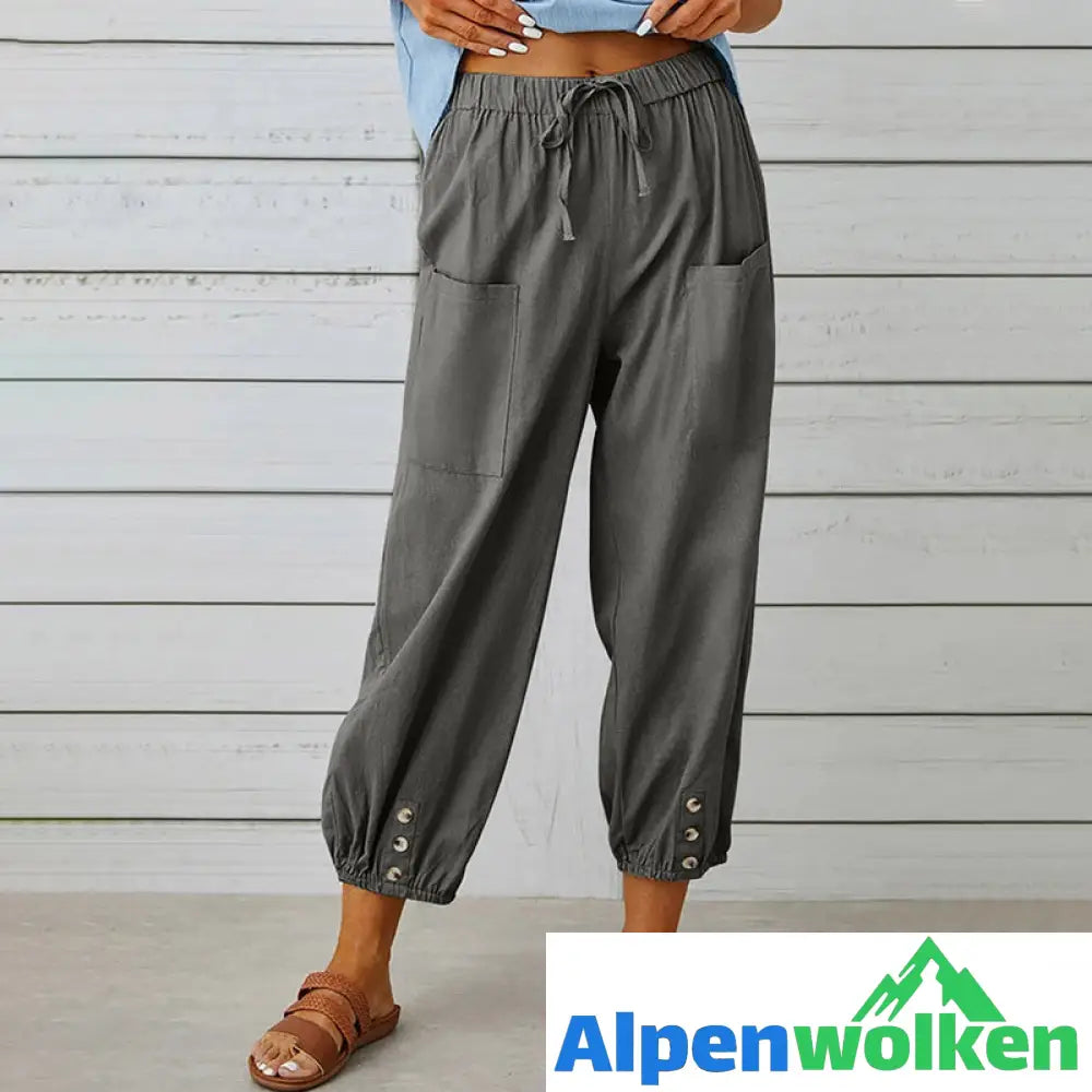 Alpenwolken - ✨Hose mit hoher Taille und Knöpfen✨