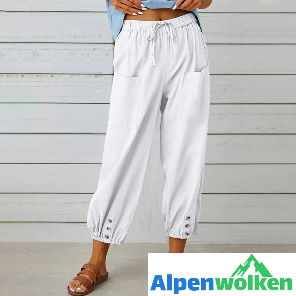 Alpenwolken - ✨Hose mit hoher Taille und Knöpfen✨