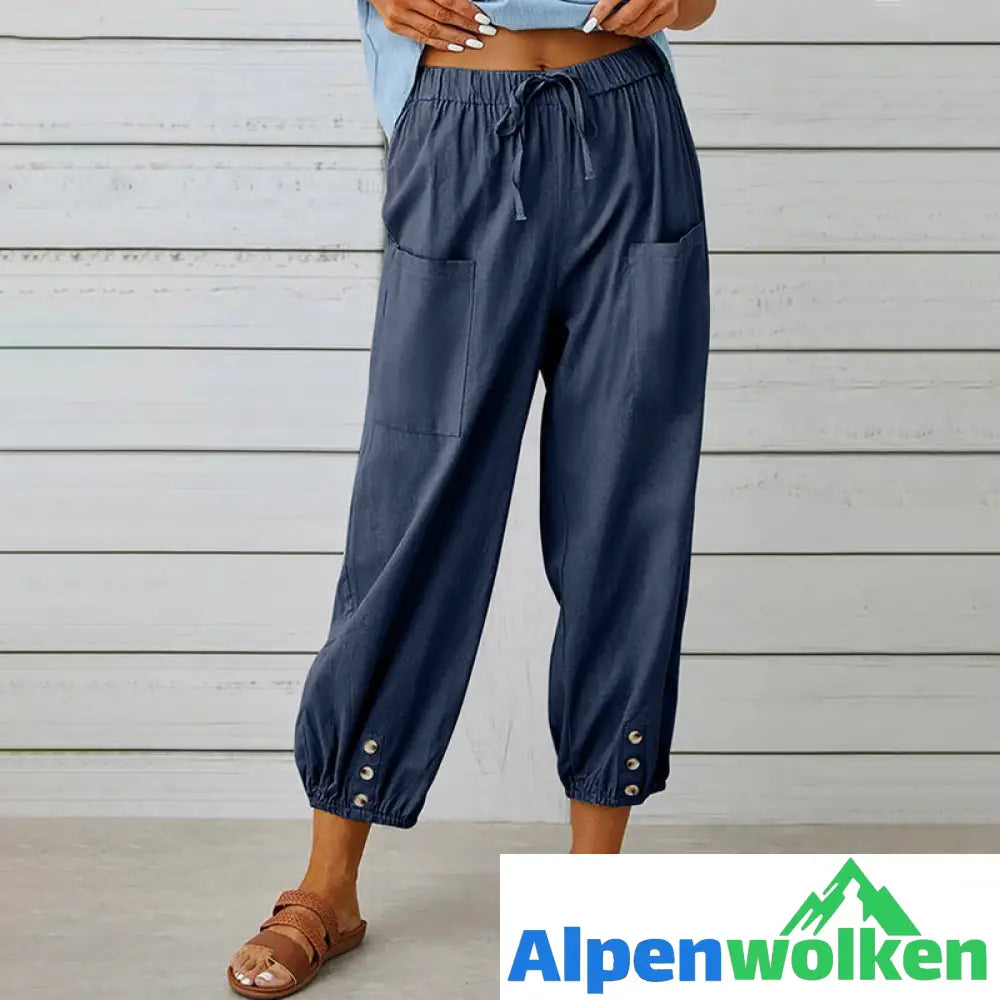 Alpenwolken - ✨Hose mit hoher Taille und Knöpfen✨