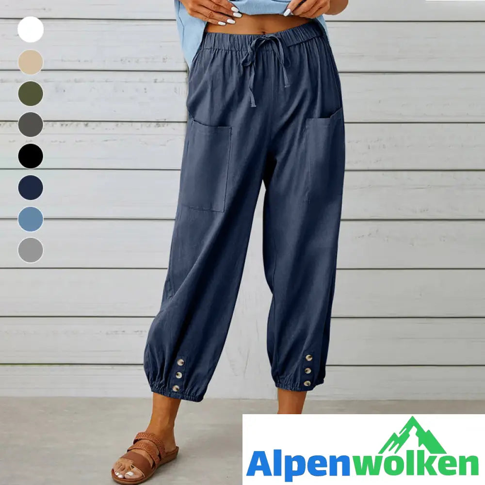 Alpenwolken - ✨Hose mit hoher Taille und Knöpfen✨