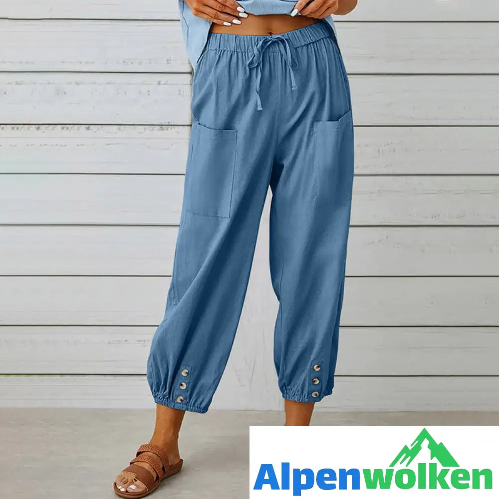 Alpenwolken - ✨Hose mit hoher Taille und Knöpfen✨