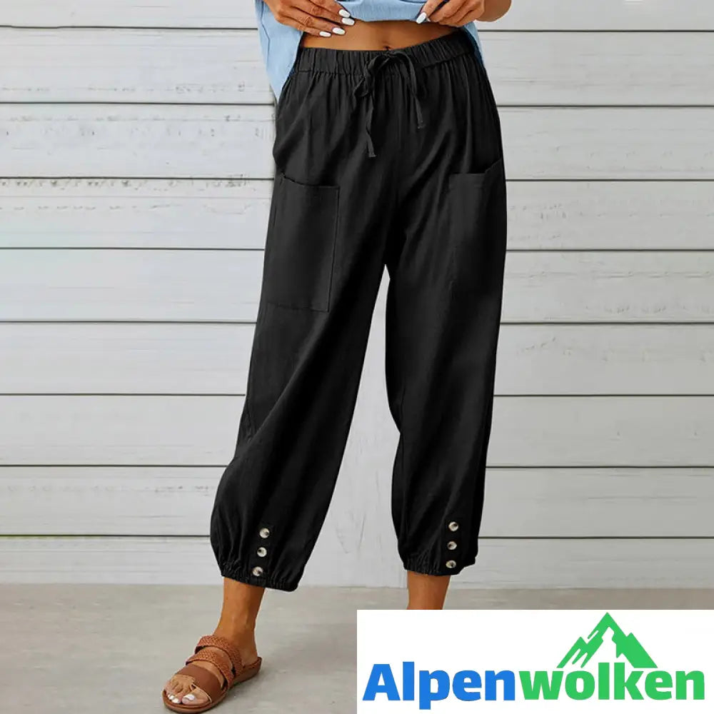 Alpenwolken - ✨Hose mit hoher Taille und Knöpfen✨