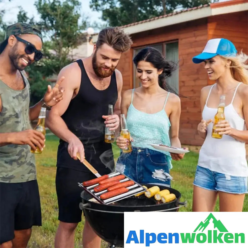 Alpenwolken - Hotdog Roller Wurstbrötchenständer aus Edelstahl