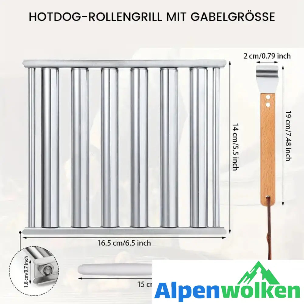 Alpenwolken - Hotdog Roller Wurstbrötchenständer aus Edelstahl