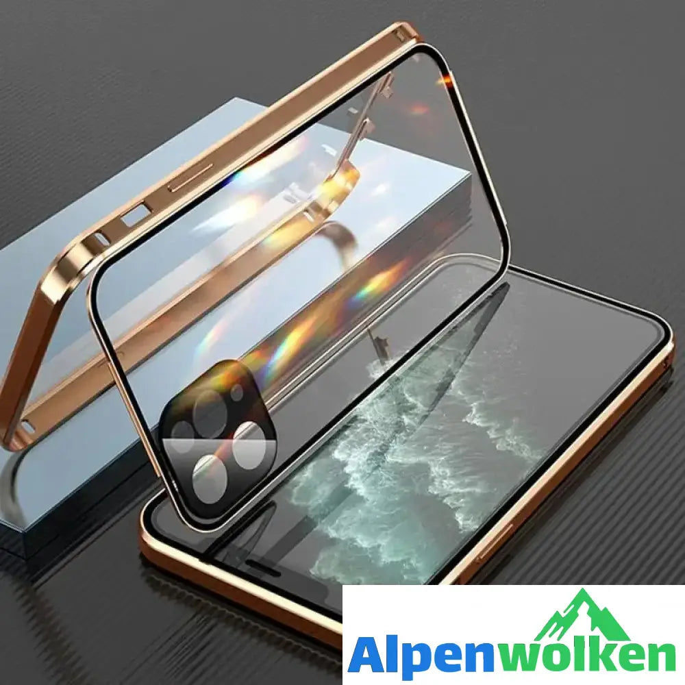 Alpenwolken - Hülle-für-IPhone mit doppelseitiger Schnalle Gold