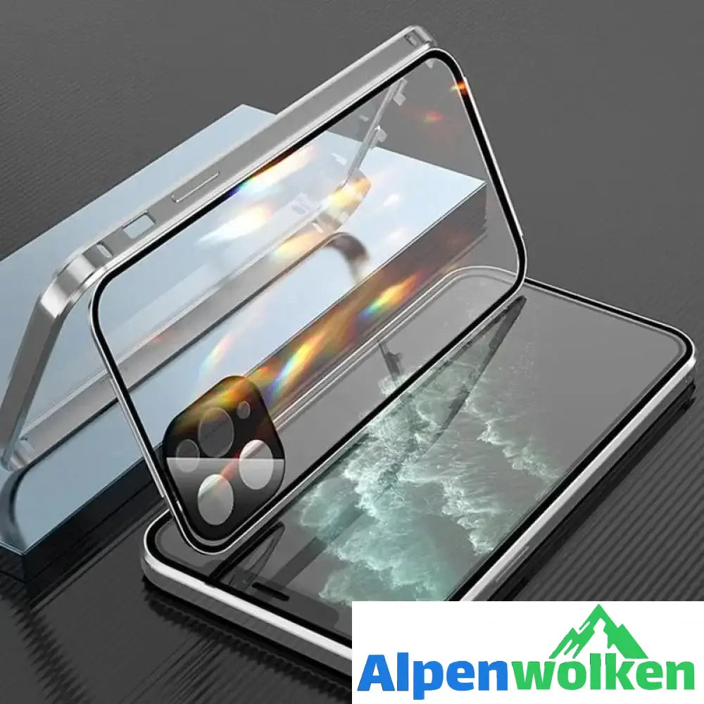 Alpenwolken - Hülle-für-IPhone mit doppelseitiger Schnalle Silber