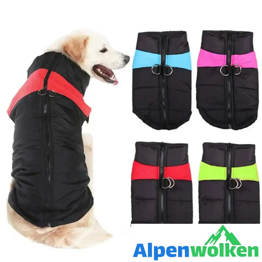 Alpenwolken - Hund Weste Jacke für kaltes Wetter mit Reißverschluss und Leinenring