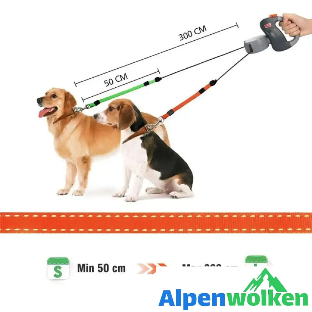 Alpenwolken - Hundeleine Für Zwei Hunde