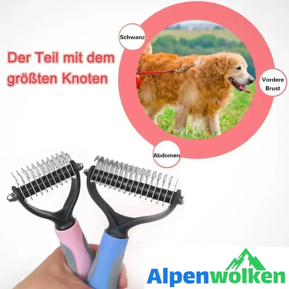 Alpenwolken - Hundesalon Doppelseitiger Kamm - entfernt lose Knoten und Tangled Hair