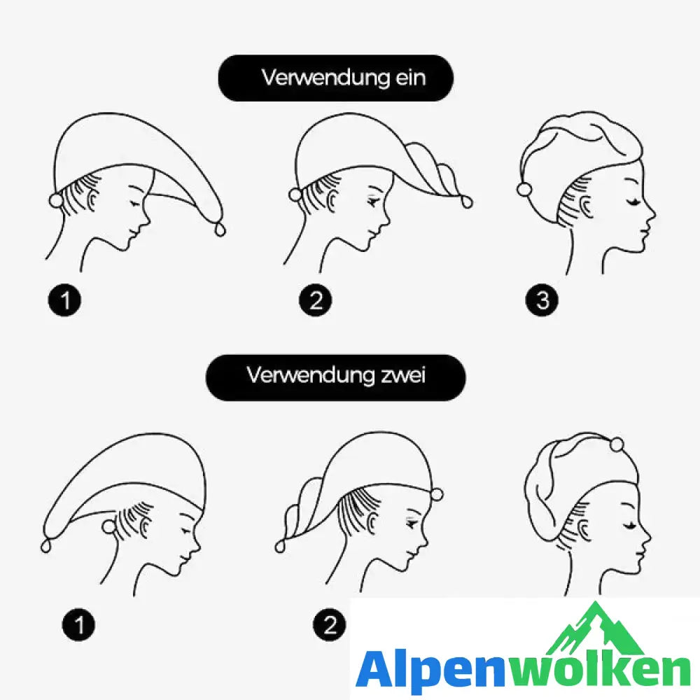 Alpenwolken - Hut aus Korallenvlies für trockenes Haar