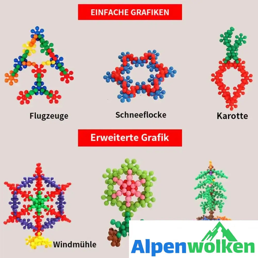 Alpenwolken - 🌈🎨Ineinandergreifende Bausteine aus massivem Kunststoff🧸🧩