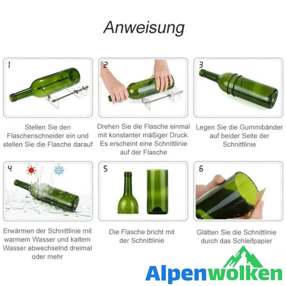 Alpenwolken - Innovativer DIY Glasflaschen Schneider