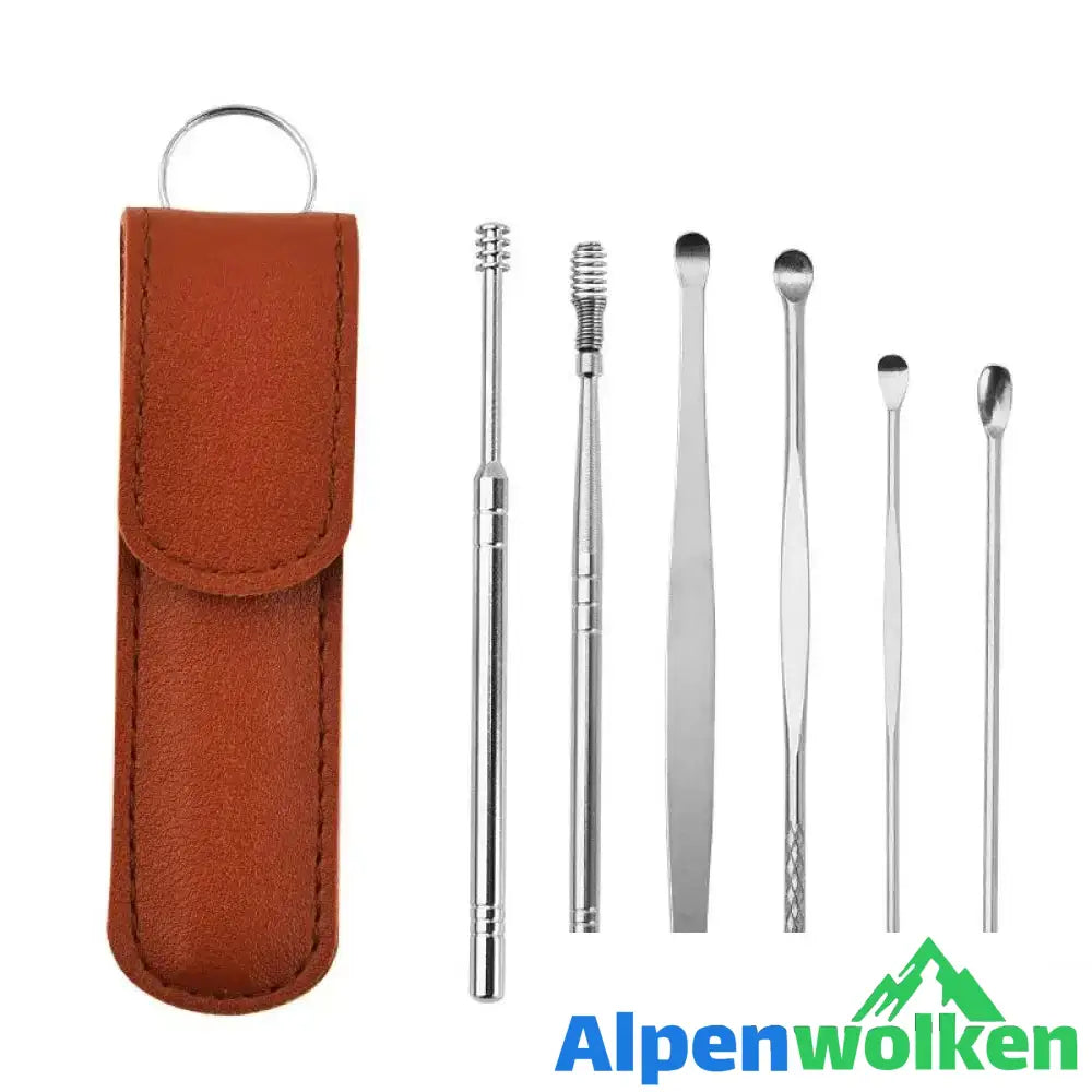 Alpenwolken - Innovatives Ohrenschmalz-Reinigungswerkzeug（1 Set) braun