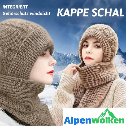 Alpenwolken - Integrierter Ohrenschutz winddichter Mützenschal