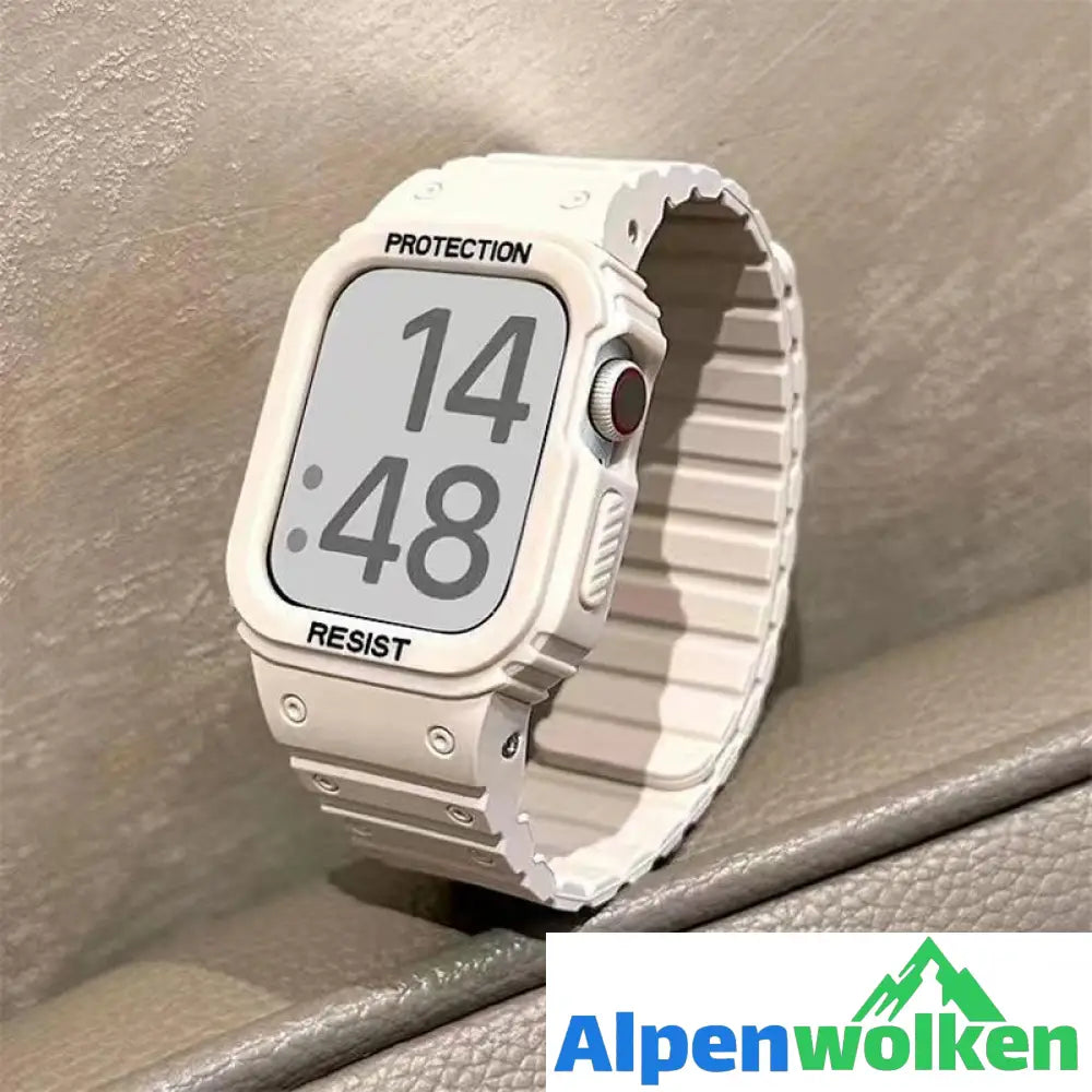 Alpenwolken - Integriertes magnetisches Silikonarmband der Apple Watch