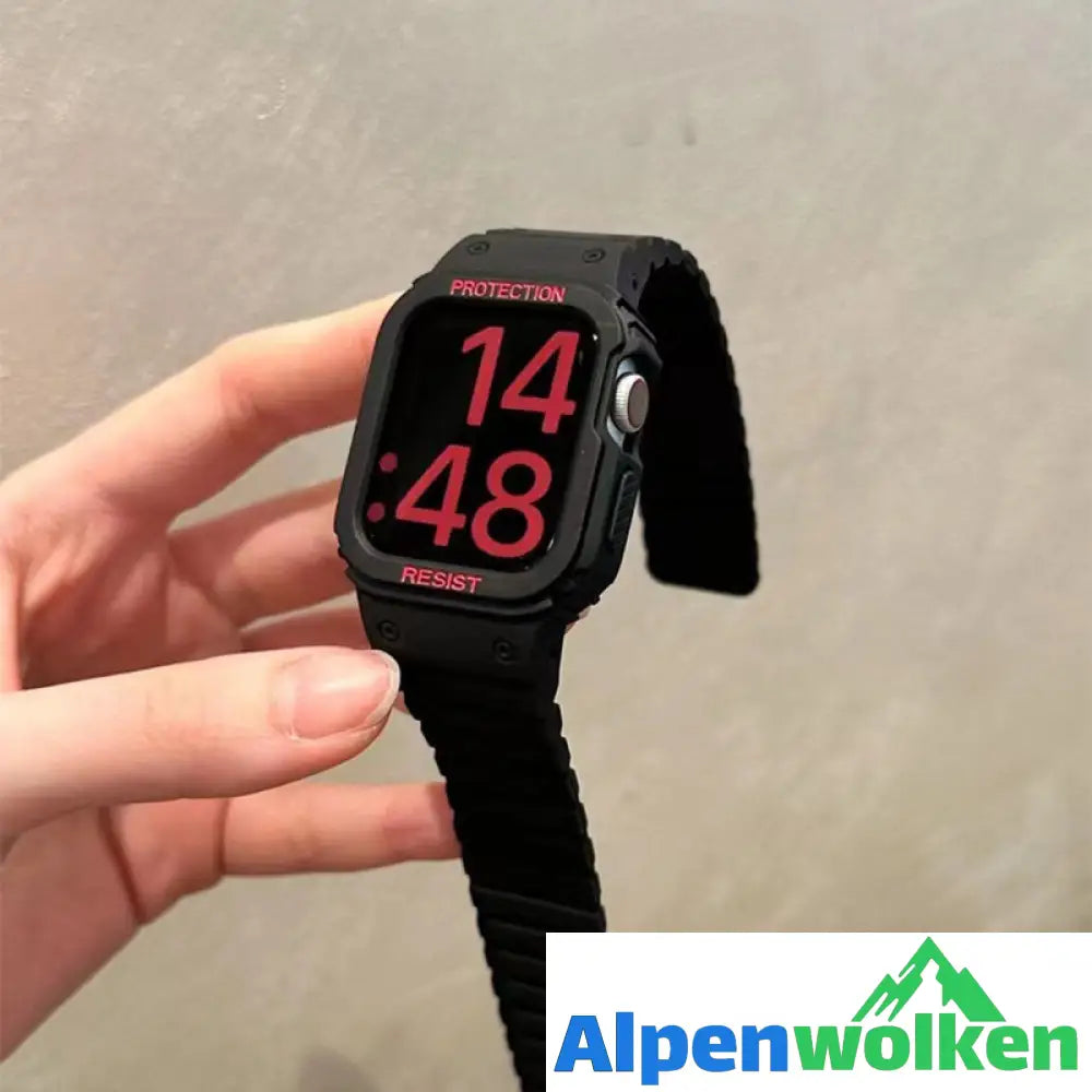 Alpenwolken - Integriertes magnetisches Silikonarmband der Apple Watch