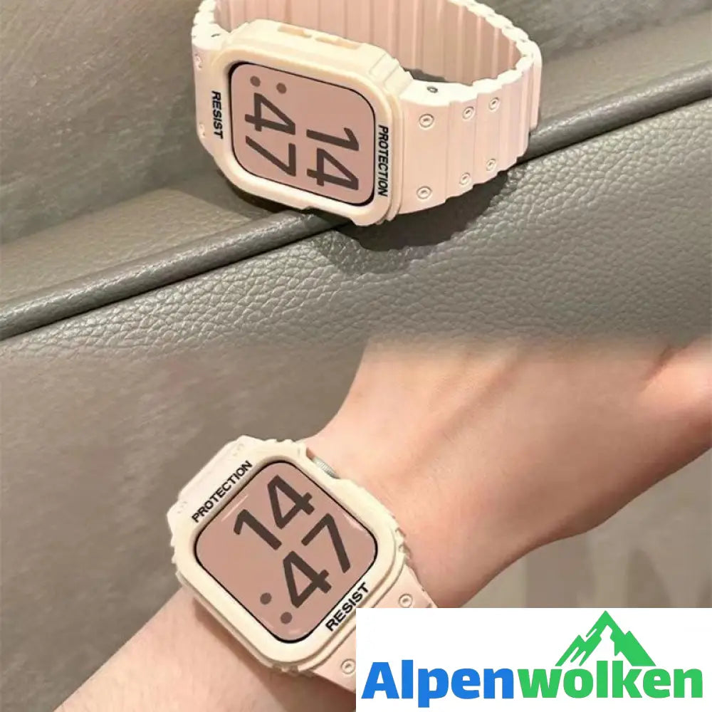 Alpenwolken - Integriertes magnetisches Silikonarmband der Apple Watch