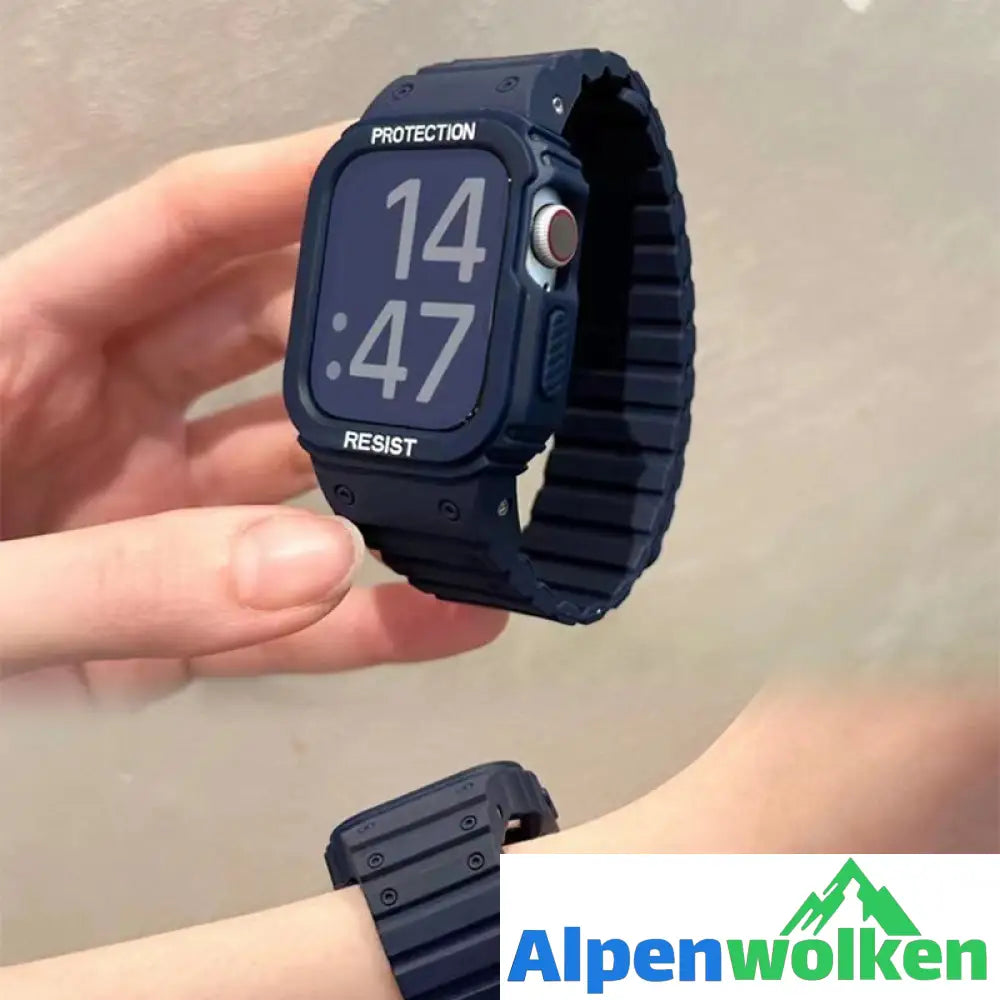 Alpenwolken - Integriertes magnetisches Silikonarmband der Apple Watch