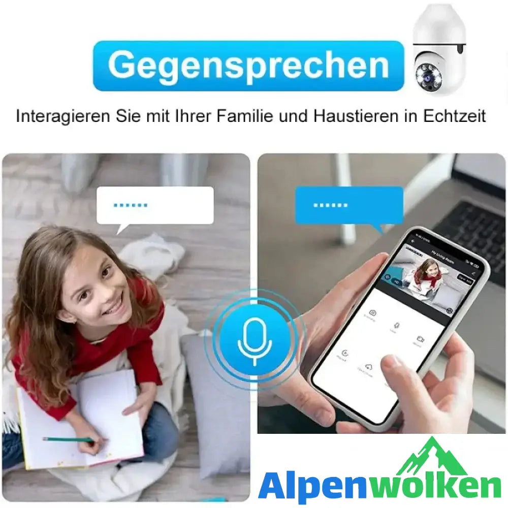 Alpenwolken - Intelligente drahtlose WiFi Vollfarbkamera mit Glühbirne