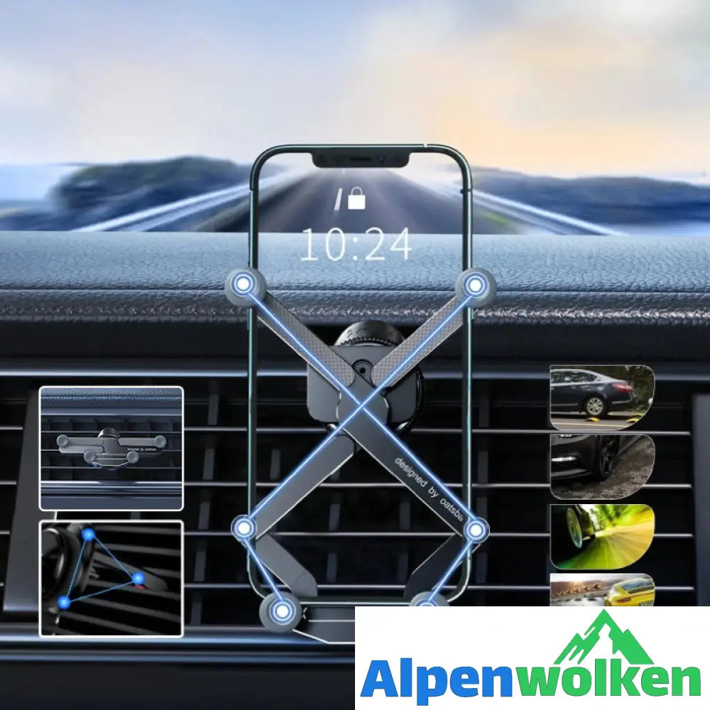 Alpenwolken - Invisible Rotatable Air Vent Mount Car Phone Holder