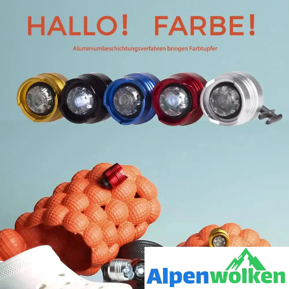 Alpenwolken - IPX5 Wasserdichte Schuhlichter, Scheinwerfer für Croc, 2 Stk