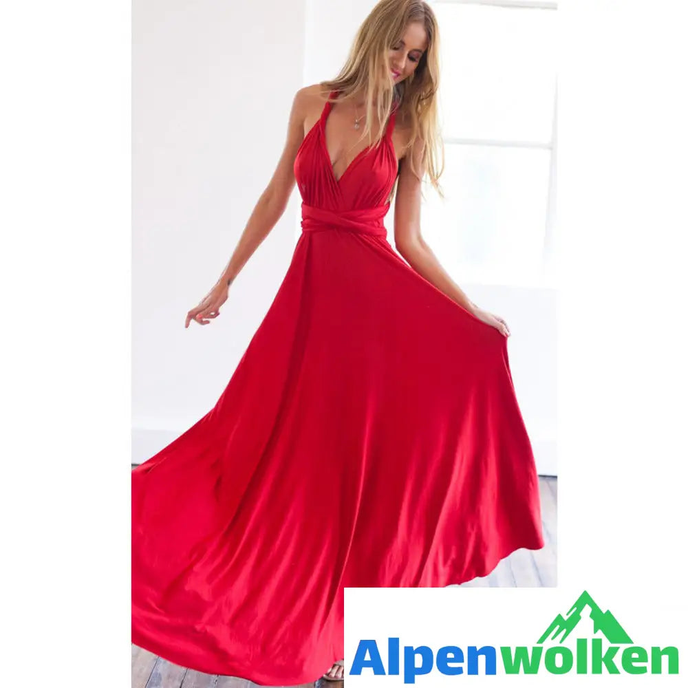 Alpenwolken - Irene Wandelbares Kleid Rot