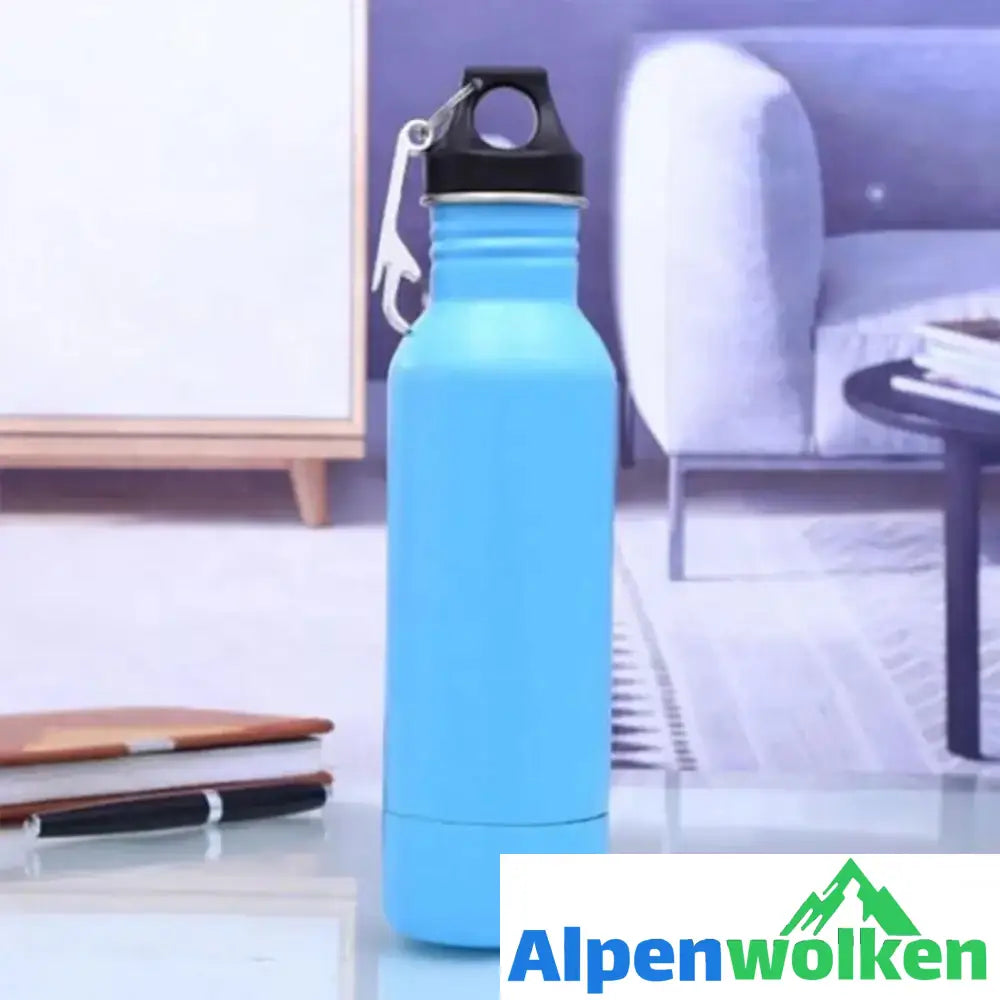 Alpenwolken - Isolierte Bier Thermoskanne Hellblau