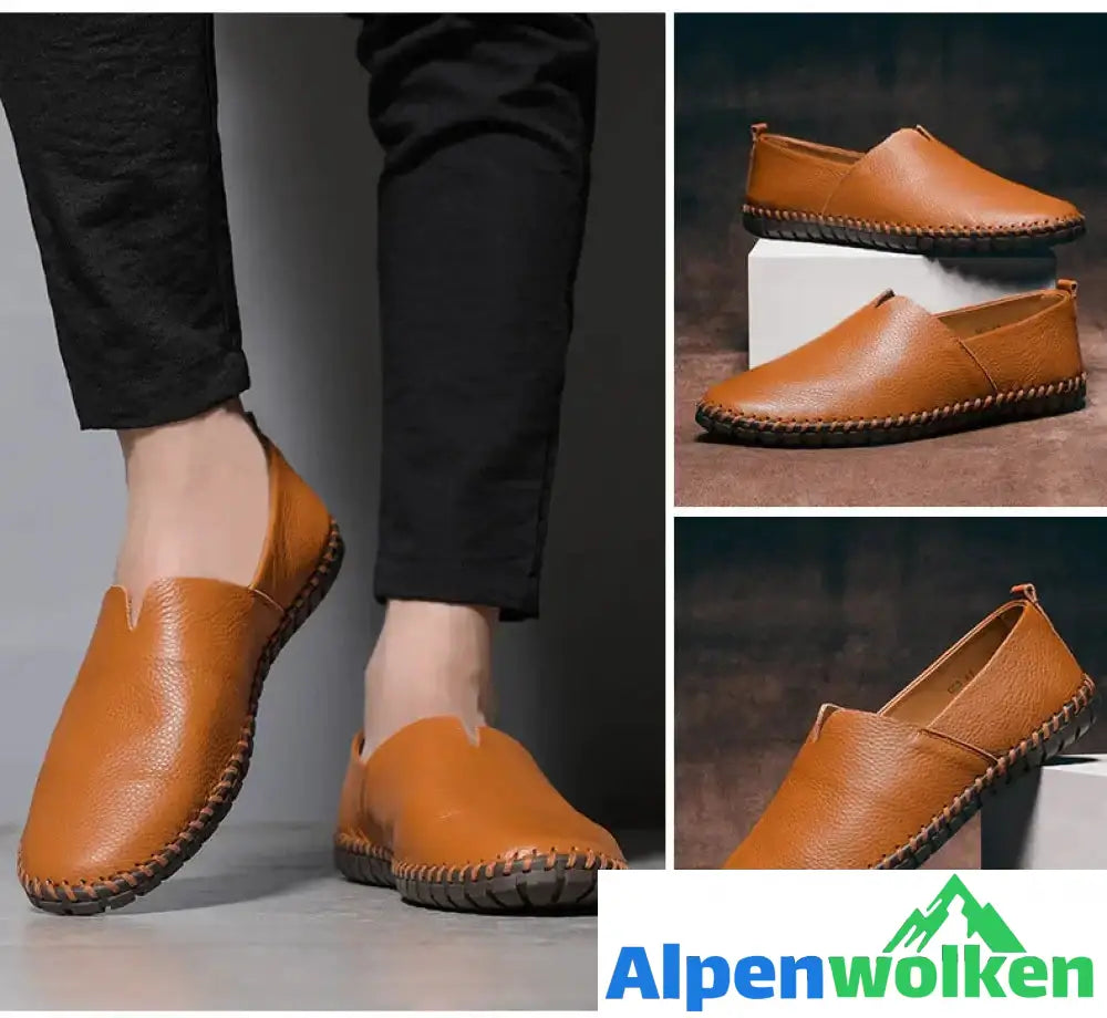 Alpenwolken - Jack Washington Minimal-Loafer aus echtem Leder