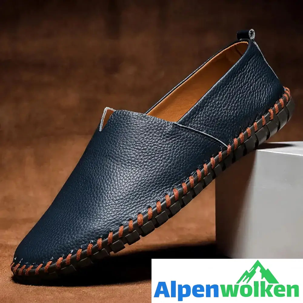 Alpenwolken - Jack Washington Minimal-Loafer aus echtem Leder Dunkelblau