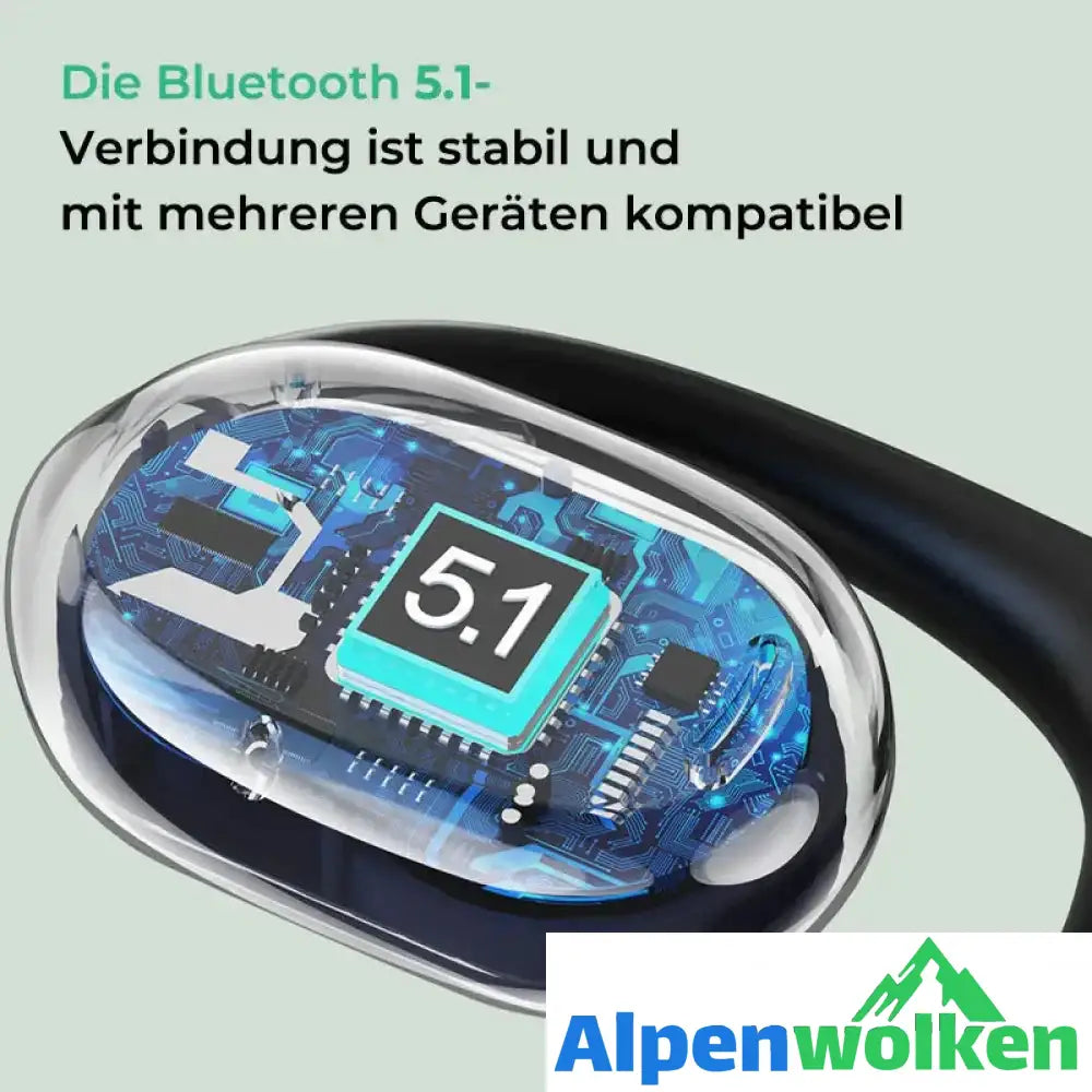 Alpenwolken - Kabelloses Bluetooth-Headset mit hängendem Ohr