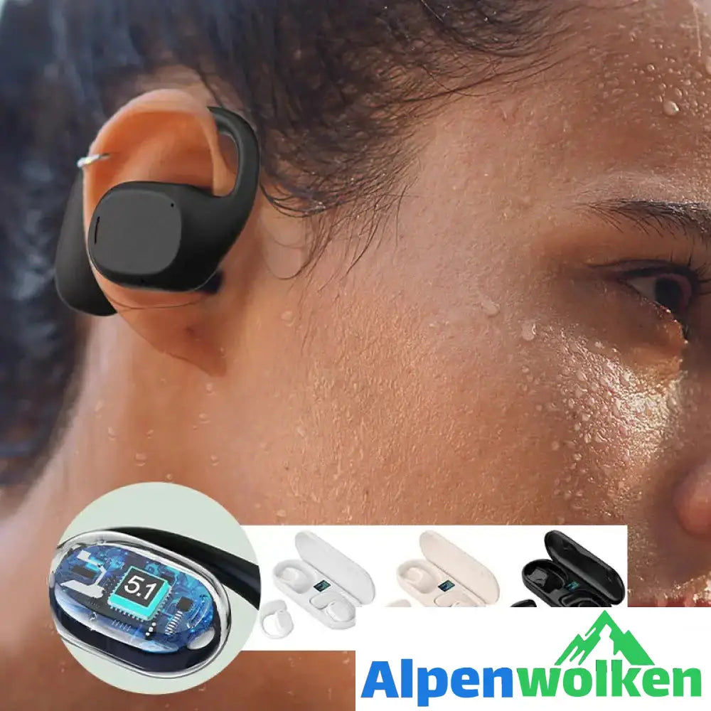 Alpenwolken - Kabelloses Bluetooth-Headset mit hängendem Ohr