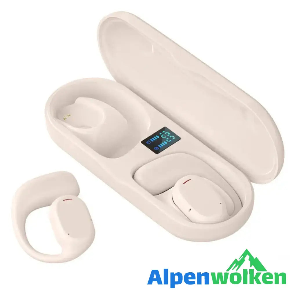 Alpenwolken - Kabelloses Bluetooth-Headset mit hängendem Ohr Hautfarbe