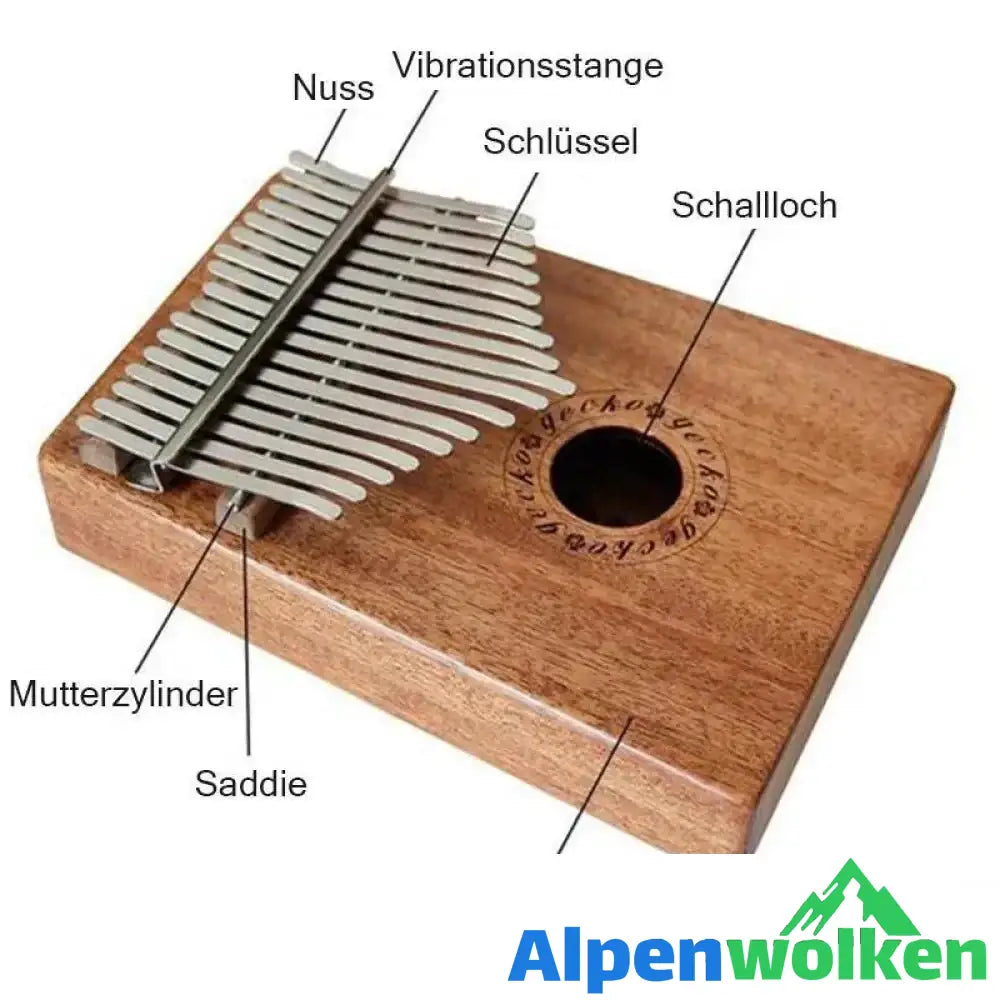 Alpenwolken - Kalimba Daumenklavier Thumb Piano, 17 Schlüssel