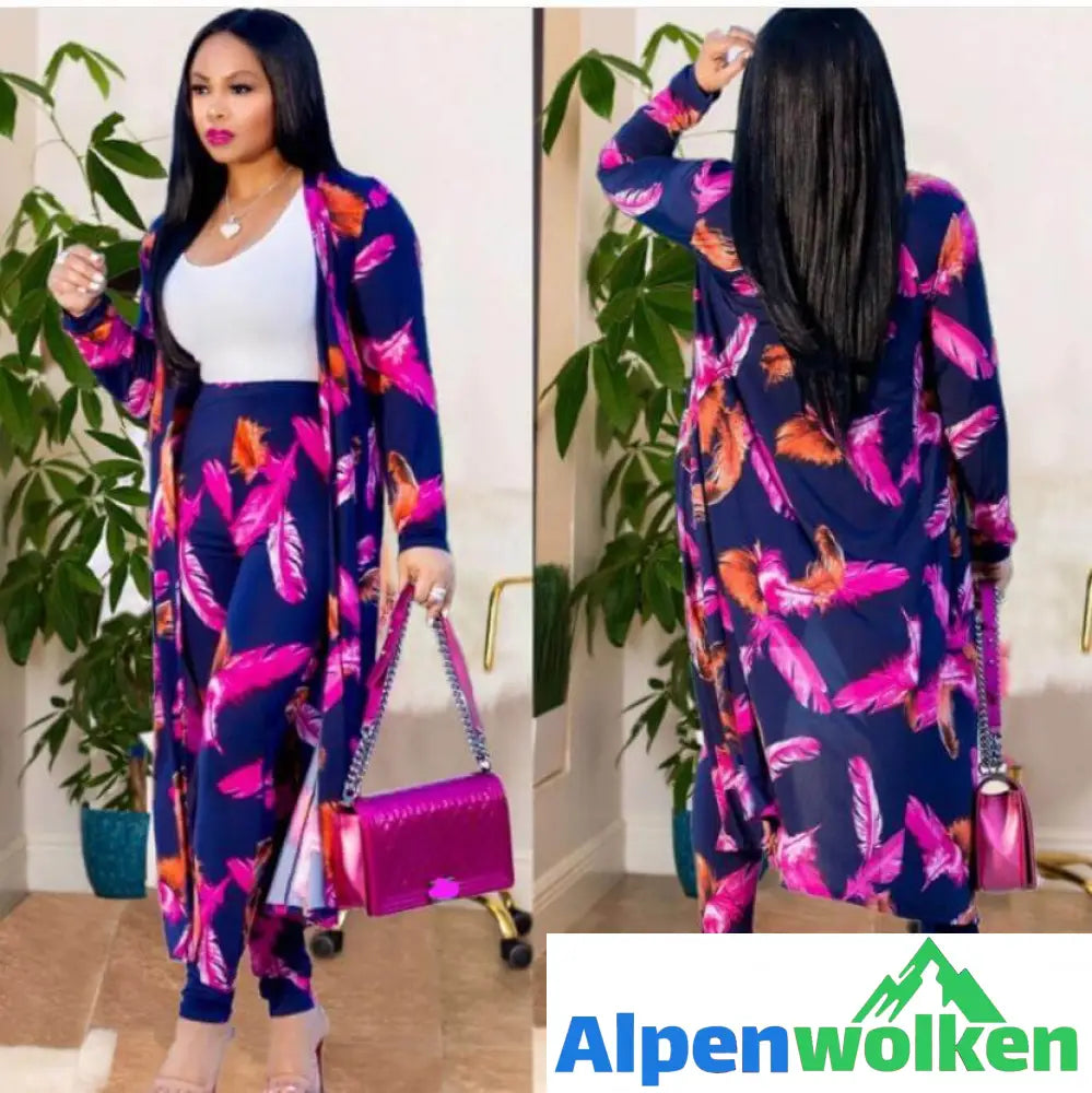 Alpenwolken - Kimono-Strickjacken-Set Rosa Feder