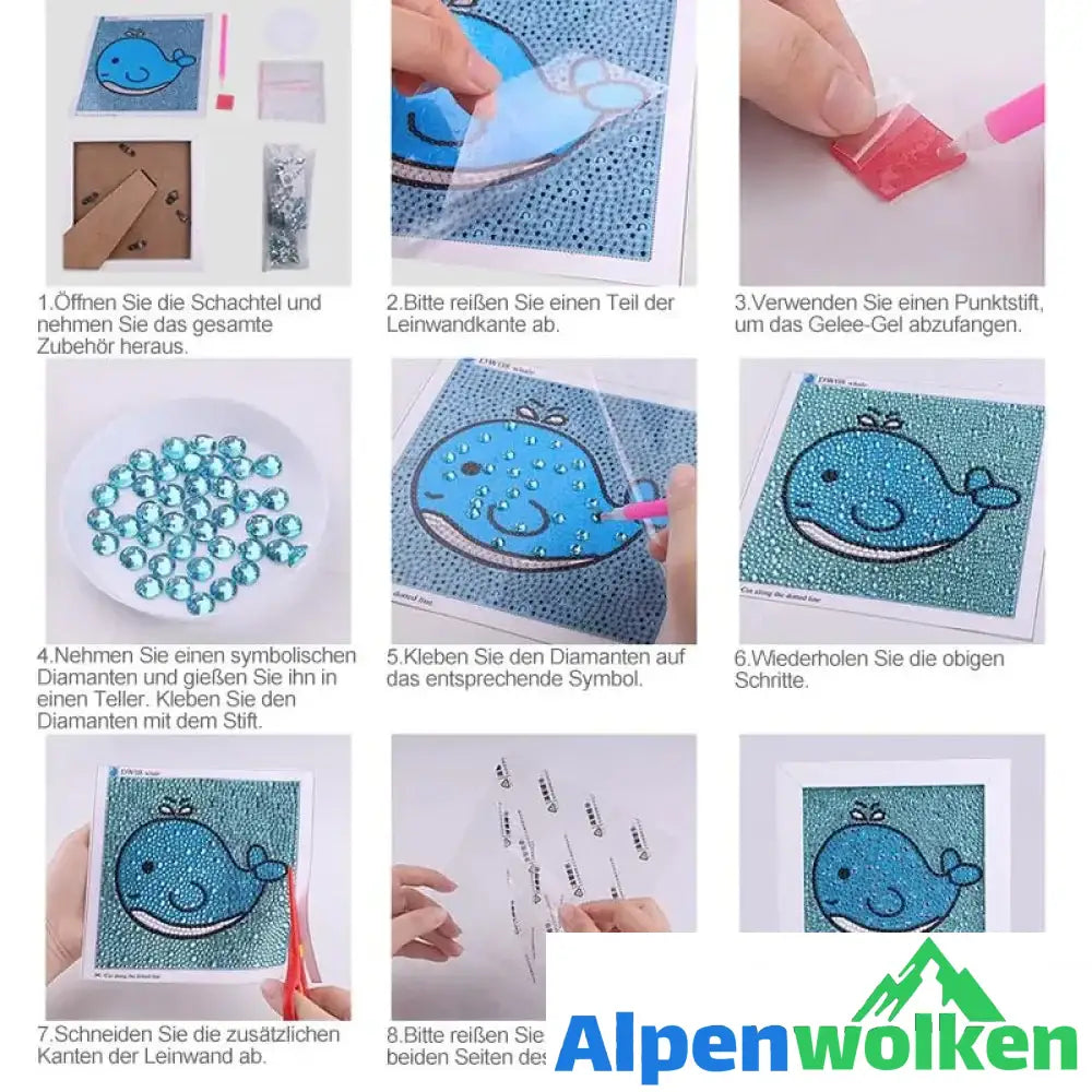 Alpenwolken - Kinder Diamantmalerei | abschiedsgeschenk Kindertagesstätte