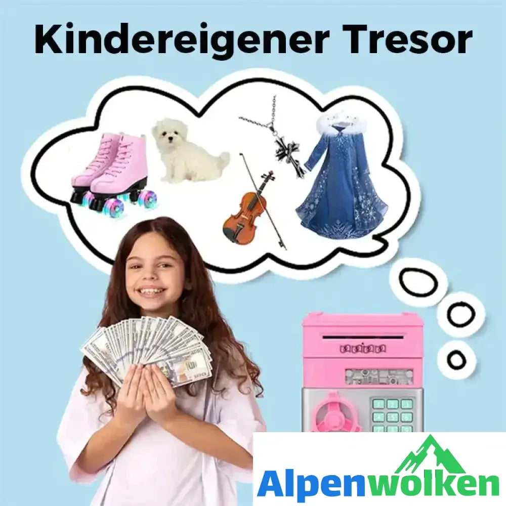 Alpenwolken - Kinderspardose mit Zahlenschloss