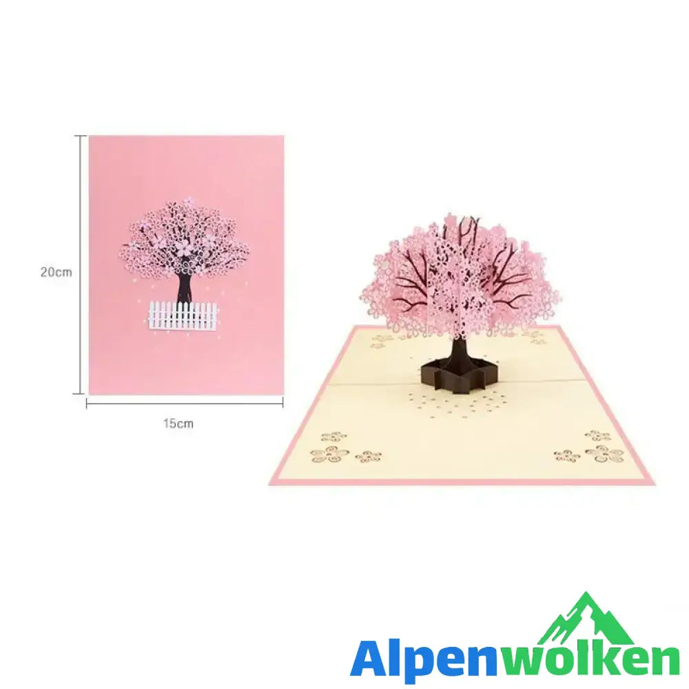 Alpenwolken - Kirschblüten-3D-Karte