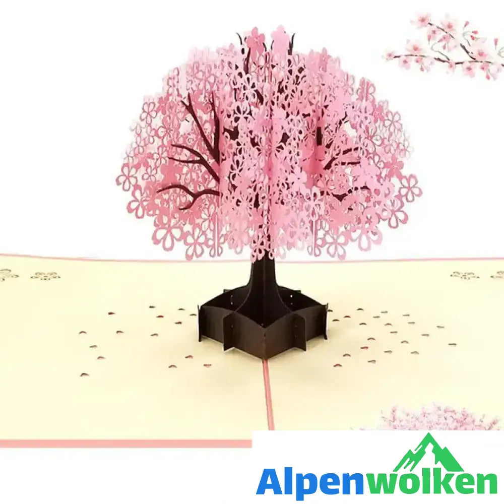 Alpenwolken - Kirschblüten-3D-Karte